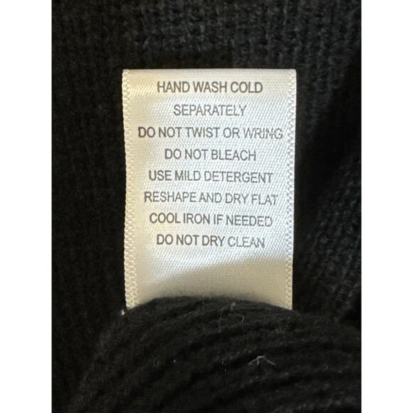 Blue Sol Large Black Sweater Cape Pocho With Gold Accent Buttons - Picture 6 of 6